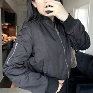 Topshop black bomber jacket